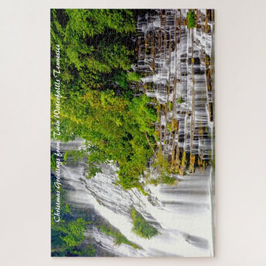 Twin Wasserfälle Tennessee.Weihnachtsgrüße Puzzle (Vertikal)