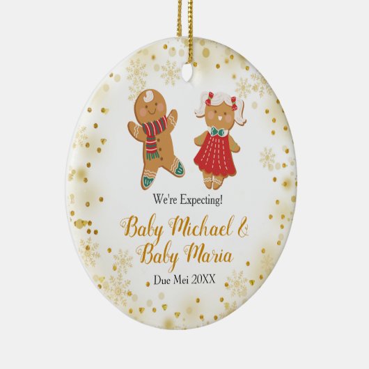 Twin We're Expecting Eltern Ceramic Ornament (Rechts)