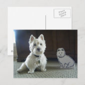 Twin Westies Foto Postkarte (Vorne/Hinten)