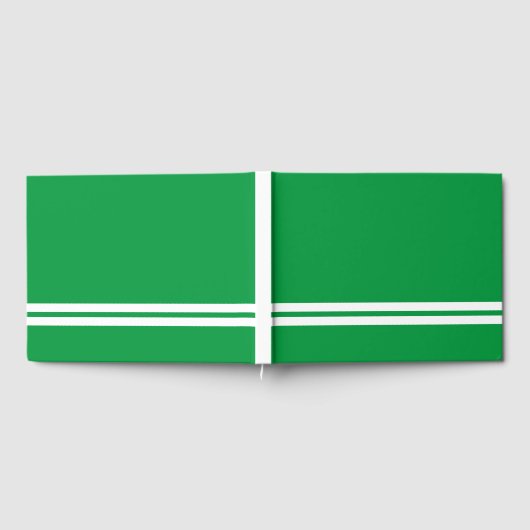 Twin White Bottom Racing Streifen auf Kelly Green Gästebuch (Voll)
