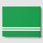 Twin White Bottom Racing Streifen auf Kelly Green Gästebuch (Rückseite)