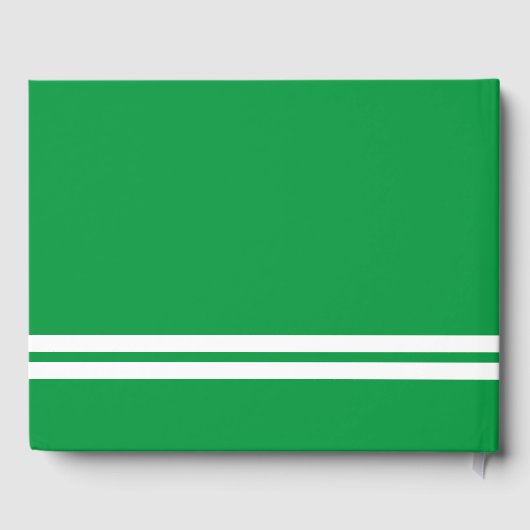 Twin White Bottom Racing Streifen auf Kelly Green Gästebuch (Rückseite)