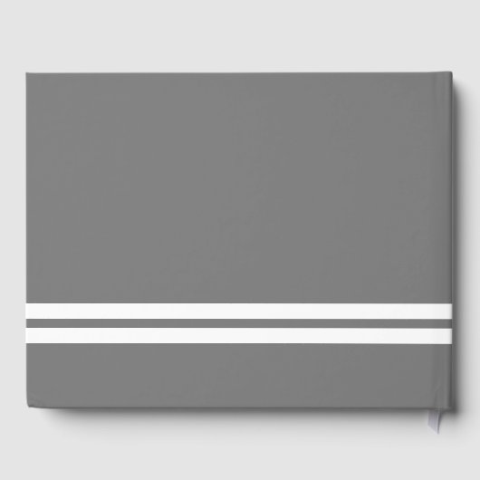 Twin White Bottom Racing Streifen auf modernem Gra Gästebuch (Rückseite)