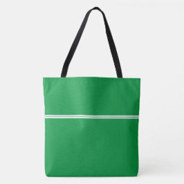 Twin White Racing Streifen auf hellen Kelly Green Tasche