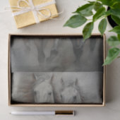 Twin White Wild Horse Decoupage Tissue Paper Seidenpapier (Geschenk)