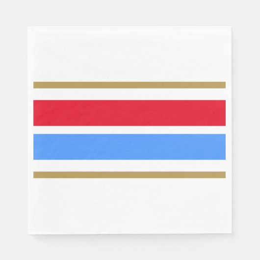 Twin Wide Bright Red White Blue Racing Streifen Serviette (Vorderseite)