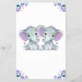 Twin Word Scramble Game Elefanten Lila Aquamarin Flyer (Hinten)