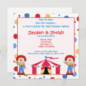 twinbday. Zwei durch zwei, der Spaß fängt… an Einladung (Vorne/Hinten)