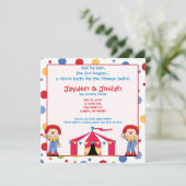 twinbday. Zwei durch zwei, der Spaß fängt… an Einladung (Stehend Vorderseite)