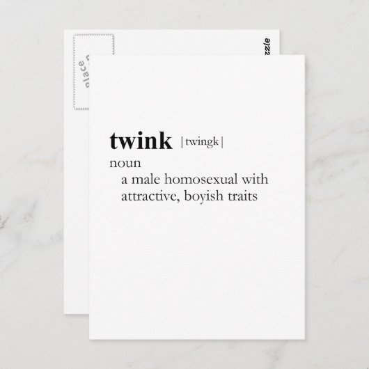 TWINK (Definition) Postkarte (Vorne/Hinten)