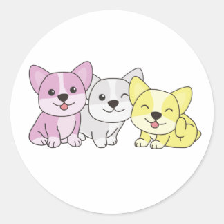 Twink Flag Corgi Pride Lgbtq Niedliche Hunde Class Runder Aufkleber