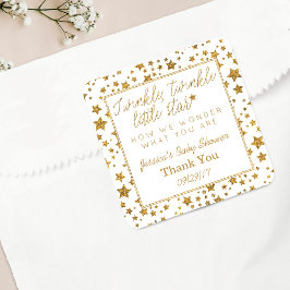 Twink, Twinkle Little Star Baby Dusche Danke Quadratischer Aufkleber