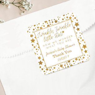 Twink, Twinkle Little Star Baby Dusche Danke Quadratischer Aufkleber