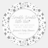 Twink, Twinkle Little Star Baby Dusche Gefallen Runder Aufkleber (Vorderseite)