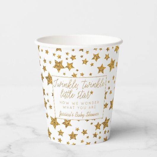 Twink, Twinkle Little Star Baby Dusche Pappbecher (Rückseite)