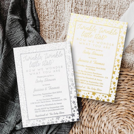 Twink, Twinkle Little Star Baby Dusche Real Folieneinladung