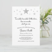 Twinke Twinkle Little Star Baby Shower Einladung (Stehend Vorderseite)