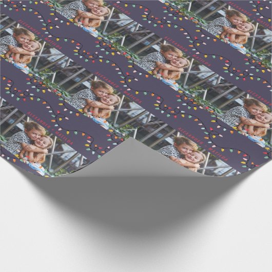 Twinkelleuchten Spaß helles Foto Urlaub Geschenkpapier (Ecke)