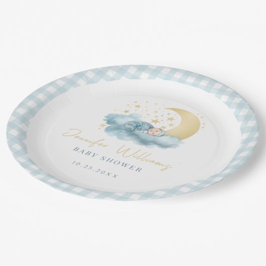 Twinkl kleine Stern Babydusche Teller (Schrägansicht)