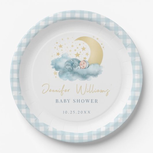 Twinkl kleine Stern Babydusche Teller (Vorderseite)