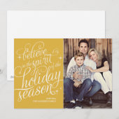 Twinkle 24KT Script Holiday Foto Card Feiertagskarte (Vorne/Hinten)