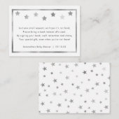 Twinkle Baby Duschbuchanfrage, Silberstars Begleitkarte (Vorne/Hinten)