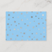 Twinkle Baby Shower Buchanfrage, blau silber Begleitkarte (Rückseite)