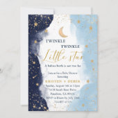 Twinkle Babydusche, Baby Boy, Aquarell Einladung (Vorderseite)