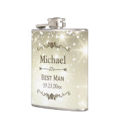 Twinkle beleuchtet Hochzeits-Trauzeuge-Trauzeugen Flachmann (Links)