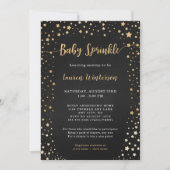 Twinkle Chalkboard Gold Star Baby Sprinkle Einladung (Vorderseite)