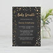 Twinkle Chalkboard Gold Star Baby Sprinkle Einladung (Stehend Vorderseite)