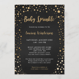 Twinkle Chalkboard Gold Star Baby Sprinkle Einladung