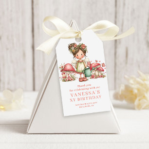 Twinkle-Fee 1. Geburtstags-Geschenk mit rosa flora Geschenkanhänger