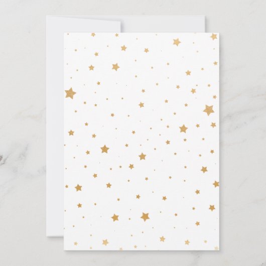 Twinkle Gold Star Kinderdusche Einladung (Rückseite)