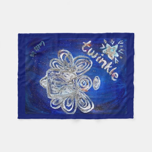 Twinkle Guardian Angel Custom Fleece Blanket (Vorderseite (Horizontal))