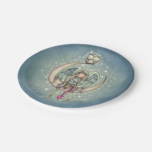 Twinkle Kleine Engel und Illustrierte Kunst Pappteller (Schrägansicht)