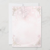 Twinkle kleine Star Pink Gold Kinderdusche Einladung (Rückseite)