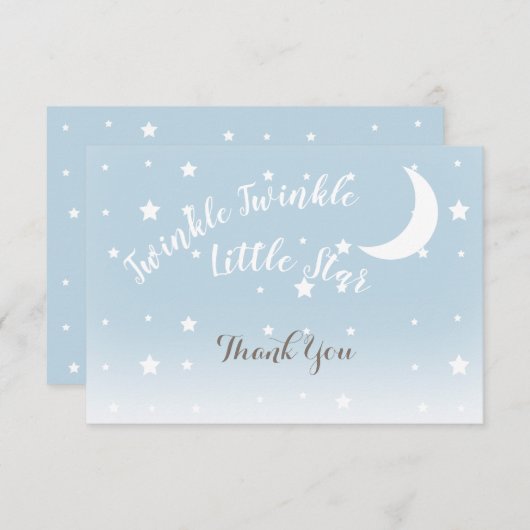 Twinkle kleine Sterne Blau Danke Notizzettel Mitteilungskarte (Vorne/Hinten)