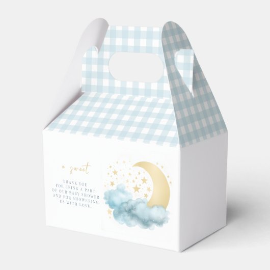 Twinkle kleine Sterne Gold Baby Boy Duschbox Geschenkschachtel (Rückseite)