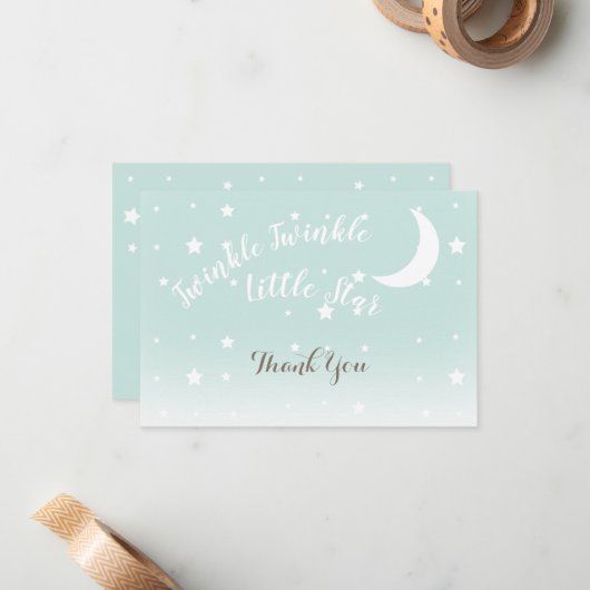 Twinkle kleine Sternenminze danke Notenkarten Mitteilungskarte (Vorderseite/Rückseite Beispiel)