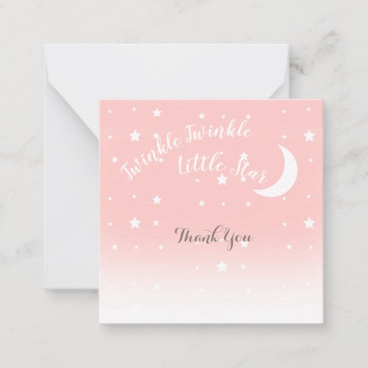 Twinkle kleine Sternkoralle rosa Dankeschön Karte (Vorderseite)