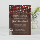 Twinkle Leuchten rustikale Herbstlaube Brautparty Einladung (Stehend Vorderseite)