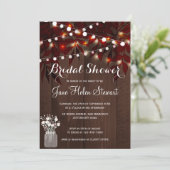 Twinkle Leuchten rustikale Herbstlaube Brautparty Einladung (Stehend Vorderseite)