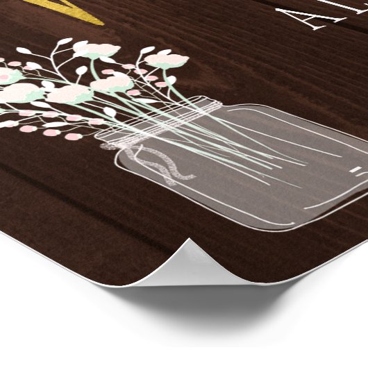 Twinkle Leuchten rustikale Hochzeit im Herbst Begr Poster (Ecke)