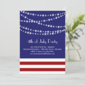 Twinkle-Lichter 4. von Juli-Party Einladung (Stehend Vorderseite)