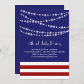 Twinkle-Lichter 4. von Juli-Party Einladung (Vorne/Hinten)