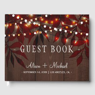 Twinkle Lichter Hochzeit rustikale Herbst Gästebuc Gästebuch