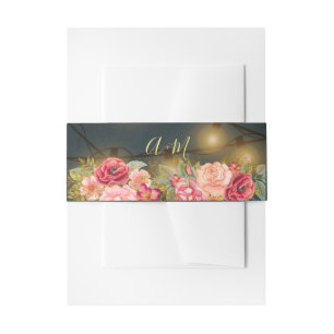 Twinkle Lichter Rosa Rosenblüte Mono Hochzeit Einladungsbanderole
