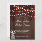 Twinkle Lichter rustikale Herbstblätter Stallenhoc Einladung (Vorderseite)