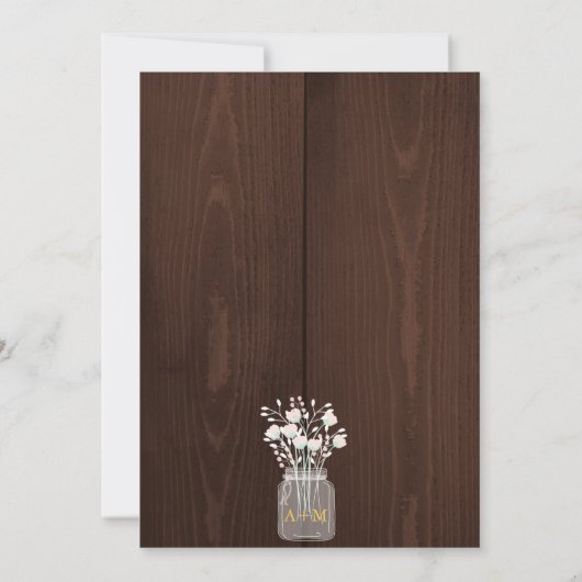 Twinkle Lichter rustikale Herbstblätter Stallenhoc Einladung (Rückseite)